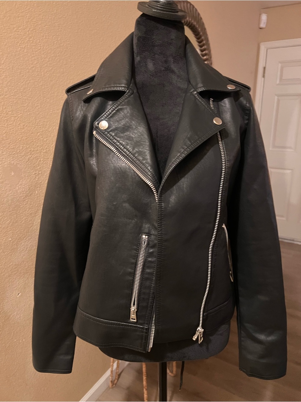 Topshop Faux Leather Moto Biker Jacket